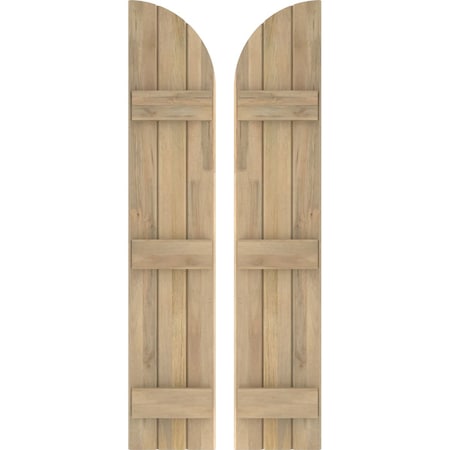 Americraft 3-Board (3 Batten) Wood Joined Board-n-Batten Shutters W/ Arch Top, ARW401BQ311X51UNH